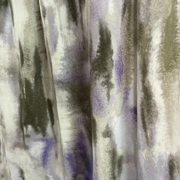 Chicos Midi Skirt Purple Green Cream Watercolor Abstract Design Size 1 (sz 8) - Picture 6 of 12